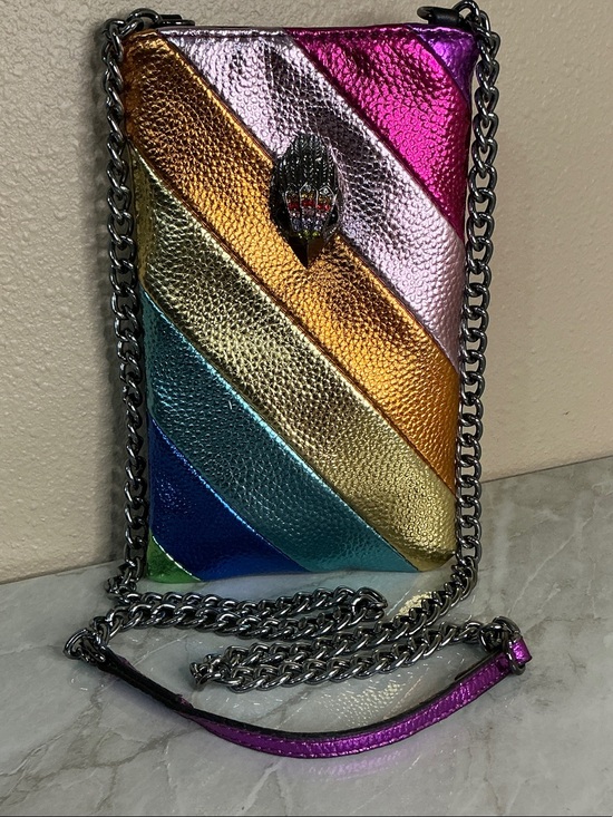 Kurt Geiger Handbags - Kurt Geiger London Kensington metallic rainbow leather phone crossbody bag (EUC)